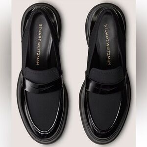 Stuart Weitzman Glossy Black Flats